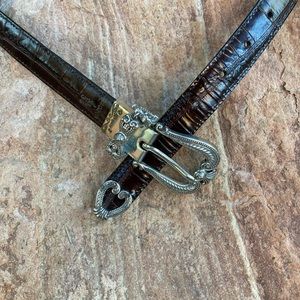 Brighton Reversible Brown/Black Belt Croc Pattern